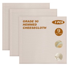 Cheesecloth Muslin Cloth 20 x 20 Inches Reusable Cheesecloths 3 Pcs Cheese Cloth Grade 90 Unbleached Cheese Cloths for Cooking Straining Canning Steaming