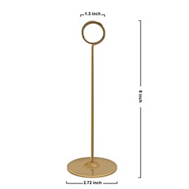 Urban Deco 16 Pieces Table Card Holder 8 inches Table Number Holders Place Steel Card Holders for Photos, Food Signs, Memo Notes, Weddings, Restaurants, Birthdays (Gold)