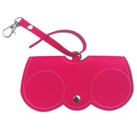 Nounex21 - Premium Sunglasses Protective Case, Portable Glasses Case, Fashion Sunglasses Holder, Soft PU Leather, 12 Colors, hot pink