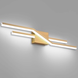 SOLFART 32 Inch Dimmable Vanity Lights for Bathroom Bathroom Light Fixtures Bathroom Vanity Lights LED Modern Brushed Bronze Wall Light S8600-810-BN-6000K-D