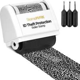 StampMark Protection Stamp Identity Theft - Roller Stamp with Three Replacement Ink Tubes