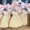 Wedding Dress Assortment Cookies- 6 Crunchy Decorated Shortbread Cookies Individually