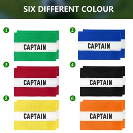 6 Pcs Kids Captain Armband, Adjustable Football Armband for Youth Ball Games, Unisex Velcro Arm Bands for Multiple Sports Football Hockey Rugby Netball
