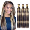 Niciitysi Highlight Straight Human Hair Bundles Ombre Two Tone Black