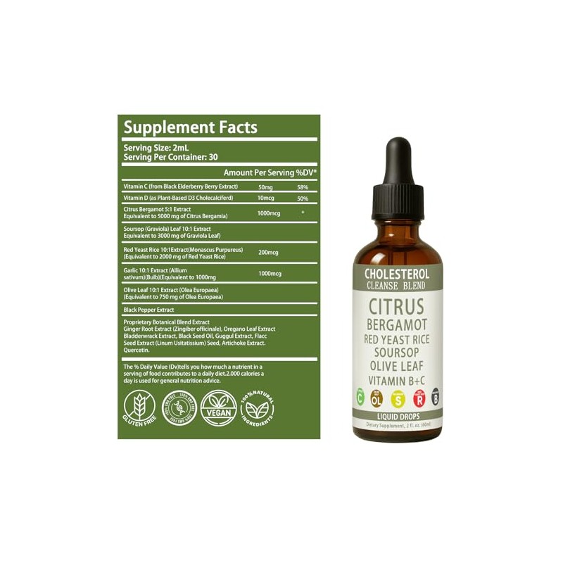 Veltorin Red Yeast Rice Drops - Cholesterol Support Blend with