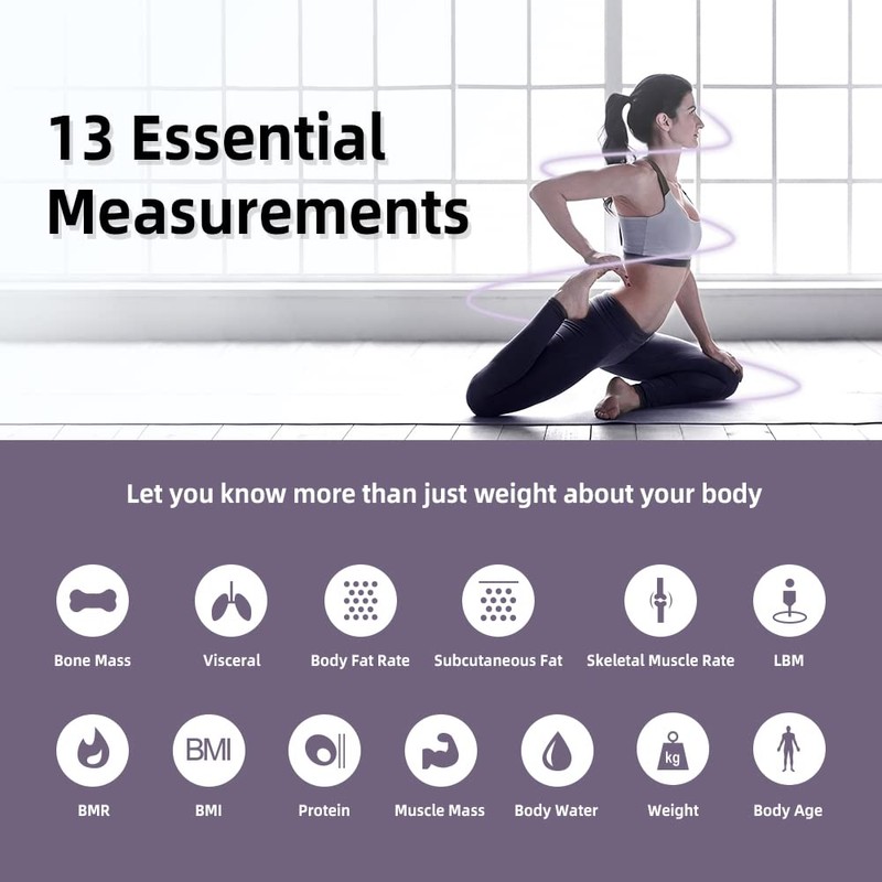 RunSTAR Smart Scale for Body Weight, Digital Bathroom Scale BMI