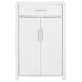 Crosley Furniture Savannah Storage Cabinet and Bathroom Organizer with a Drawer and Shelves, White