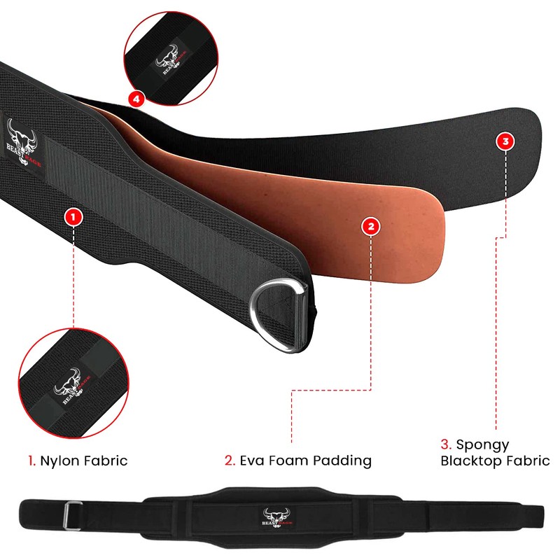 Weight Lifting Belt Double Strength 5.5 Padded Neoprene Back Gym