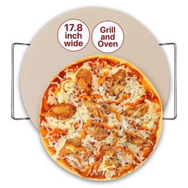 Colenza 18 Inch Pizza Stone, Round Pizza Stone for oven - Durable Ceramic Pizza Stone, Heat Resistant up to 1,472°F, Perfect for Homemade Pizza, Bread and More (17.8 inches)