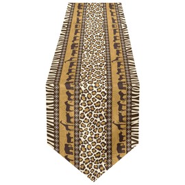 ALAZA Double-Sided Cheetah African Decor Giraffe Elephant Animal Leopard Print Table Runner 18x72 Inches Long,Table Cloth Runner for Wedding Birthday Party Kitchen Dining Home Everyday Decor