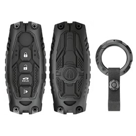 Zinc Alloy Heavy Key Fob Cover fit for Nissan Altima Maxima Murano for Infiniti FX35 G37 FX50 Q60 QX70 G25 G35 EX35 FX35 FX37 Q70 Keyless Entry Key Fob Protector (Black)