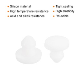 MECCANIXITY Silicone Snap in Locking Hole Plugs, Mini Rubber Panel Seal Cover Flush Type Panel Round for Kitchen Bulkheads Waterproof Sealing Plugs 4mm/0.2 Inch Diameter White,Pack of 10