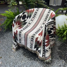 Hopstar Aztec Throw Blanket Navajo Indian Blankets and Throws Boho Western Decor Couch Cover Blanket for Bed Sofa Living Room Beach Travel 51"x71" (Geometry Thicken)