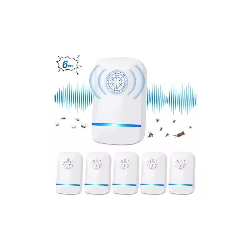 Universal Repelente Ultrasónico Eléctrico Para Mosquitos, 6 Piezas