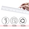 Viaky Transparent Plastic Ruler Set, 3 Pieces 15cm+20cm+30cm Measuring &