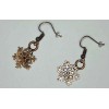 Snowflake Medals Pierced Earrings, RARE Copper* Hooks, Charms