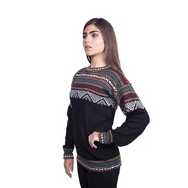 RAYMIS Alpaca Wool Sweater Women | Alpaca Wool Cardigan Women | Warm, Lightweight, Soft | Alpaca Sweaters Women | Alpaka Fair Isle Sweater Design | Alpaca Hoodie Women | Alpaca Sweater Black