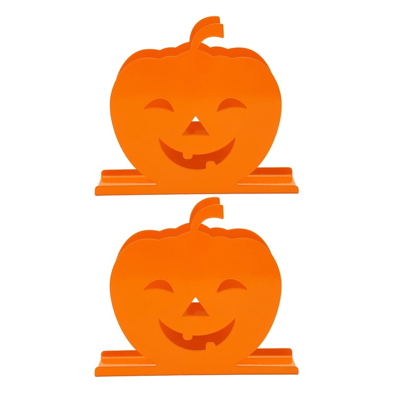 2pcs Cute Pumpkin Napkin Holder Durable Iron Paper Napkin Holder
