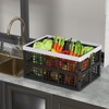 2-Pack 42L Plastic Folding Storage Crate, Collapsible Basket Crate