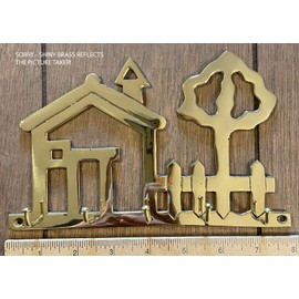 Cottage Key Rack Hooks - Brass Upper Deck