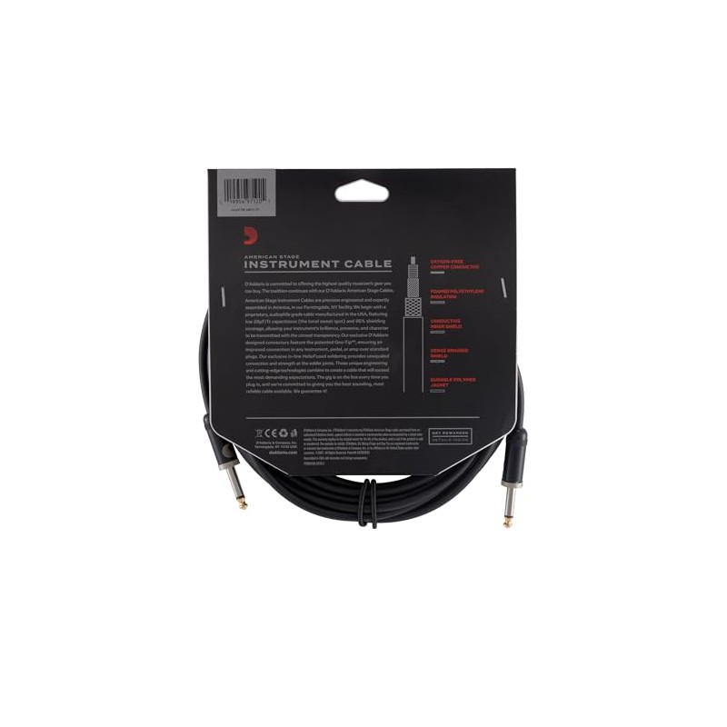 D'Addario | American Stage Cable | Cable para Instrumento |