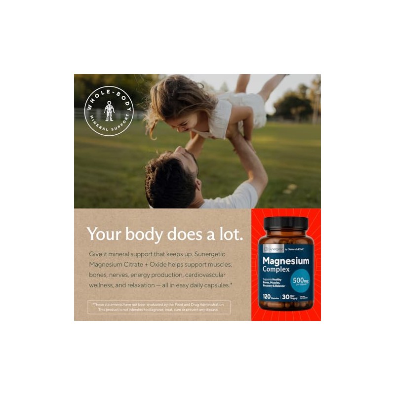 Premium Magnesium Citrate Capsules - Powerful 500mg Magnesium Oxide &