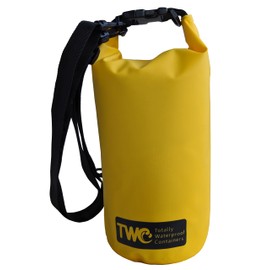 Totally Waterproof Containers YELLOW 5 Liter Waterproof Dry Bag Tube - Lightweight Dry Sack Pack for Boating, Kayaking, Canoeing, Hiking, Camping, Hunting, Watersports & Outdoor Activities