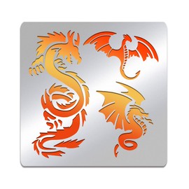 BENECREAT 1 Piece Stainless Steel Dragon Alloy Drawing Template Diary Drawing Album Recycling DIY Craft Handmade Material