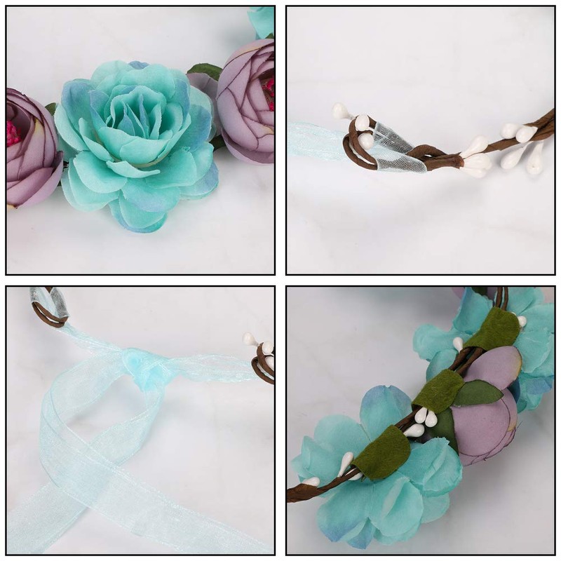 Floral Crown Headband Adjustable Flower Garland Headdress Hairband Floral Wreath