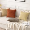 MIULEE Pack of 2 Corduroy Square Cushion Cover Caramel 40x40