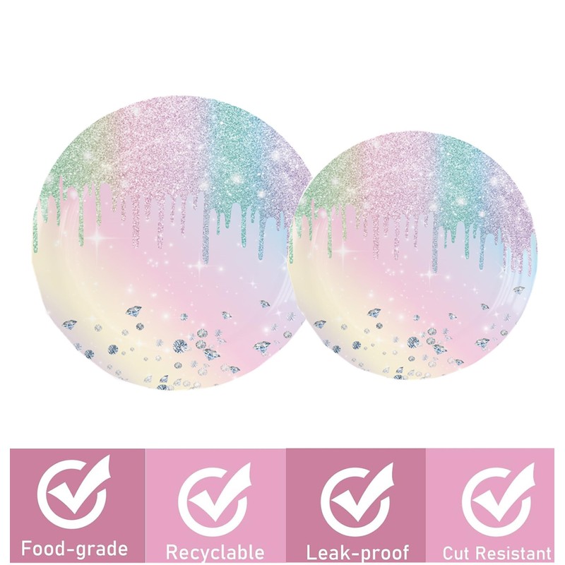 Iridescent Party Supplies, Iridescent Party Disposable Tableware Set 20 Party