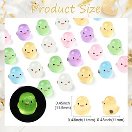 UR URLIFEHALL 60 Pcs 6 Colours Mini Chicken Figures Glow in The Dark Figurines 3D Animal Resin Cabochons for Crafts Home Display Kitchen Decor