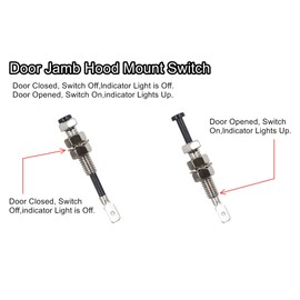 Door Pin Switch Car Auto Trunk Alarm Security Hood On Off Momentary 20A 12Vdc Universal Adjustable Bonnet Light Hood Screw 4PCS