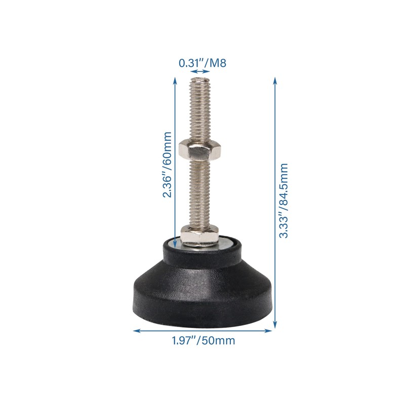 CNBTR Adjustable Furniture Glides 50mm Dia Table Desk Leveling Foot
