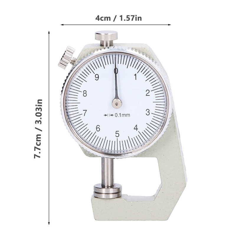 Ongwan Thickness Gauge Thickness Gauge Dial 0-10mm Thickness Gauge for