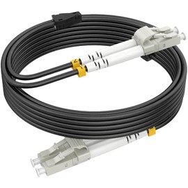 RamboCables 50 m Armoured Fibre Optic Cable OM3 LC to LC Duplex Multimode, Fibre Optic Cable for Indoor and Outdoor Use, 10GB 50/125um LSZH OD 3.0 mm, Black