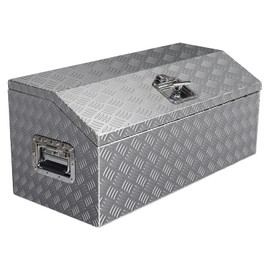 LABLT 30 Inch Trailer Tongue Tool Box Chest Box Diamond Tread Aluminum Heavy Duty Truck Pick Up Underbody Storage Organizer Weather Resistant Seal Planks w/Keys Sliver