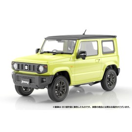 Aoshima Bunka Kyozai 1/24 Raku Plastic Snap Car Series No.03-KY JB64 Jimny 2018 Kinetic Yellow Color Coded Plastic Model (Automotive)