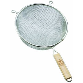 TableCraft 87 Strainer, 10-1/4" Dia., Double fine mesh, Hand wash only, tinned, Wooden Handle