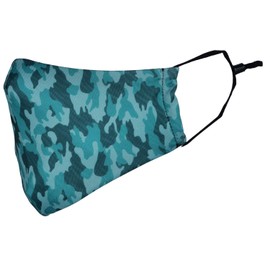 styleBREAKER Unisex Fabric Mask with Camouflage Camouflage Pattern, Double Layer, Reusable, Washable, Community Mask 08040004, Petrol-Blue