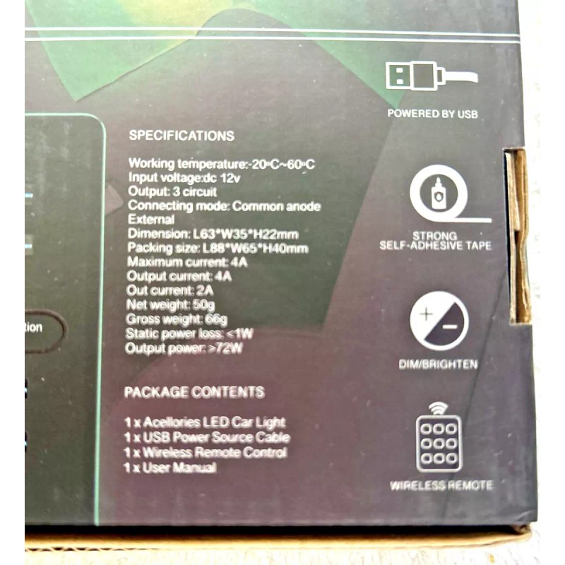 Blaze NWT BLAZE LED Car Interior Lights Sound Activated Color