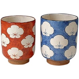 Kyo Ware Kiyomizu Ware Pottery Kiln Tea Cup Set Teacup Blue Red Komume Toua 129