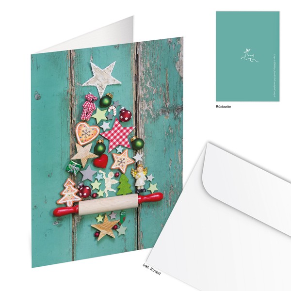 Logbuch-Verlag 20 Christmas Cards Folding Cards DIN A6 Portrait Format