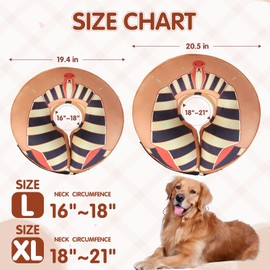 EXPAWLORER XL Large Soft Dog Cone Collar - Inflatable Dog Neck Donut Collar Alternative After Surgery to Stop Licking for Large Dogs,Adjustable Protective Recovery E Collar(Rharaoh)