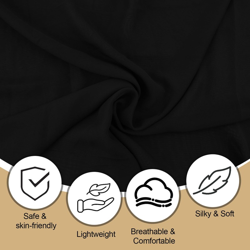 Maxmoc Stole Women's Festive, Chiffon Scarf, Elegant Stole for Evening