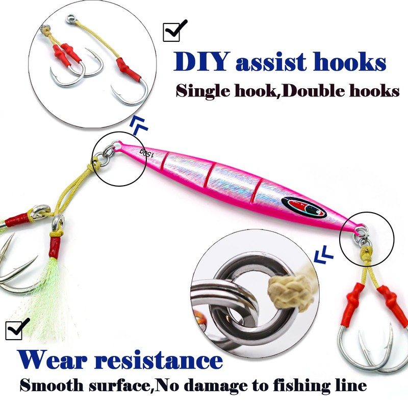 FishTrip Solid Rings Fishing 50Pcs - Stainless Steel Ring for