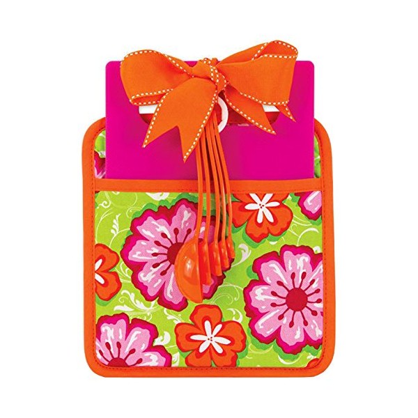 Brownlow Essentials Pot Holder Cutting Board and Measuring Spoons, Floral