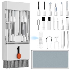 Tastatur Reinigungsset - Reinigungsset für Airpods 22 in 1 Tastaturreiniger mit Bürste Kopfhörer Reinigungsstift Multifunktionales Reinigungsset für Kamera Laptop PC-Monitor Telefon, Elfenbeinweiß