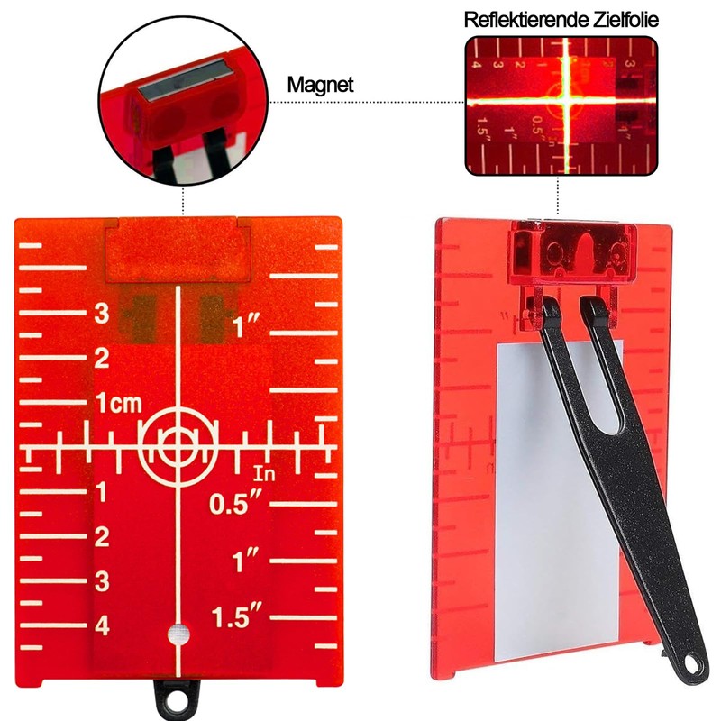 Red Laser Target, Laser Target with Reflectors, for Improving Laser