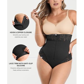 SHAPELLX Shapewear Tummy Control Womens Shaping Thong Body Shaper Underwear Plus Size Compression Shapewear Panty